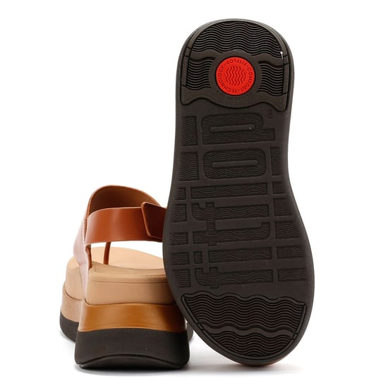 FitFlop F-Mode Damen Sandalen Aus Braunem Leder - Image 4