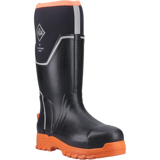 Muck Boots Grit S5 Herren Gummistiefel schwarz/orange - Image 1