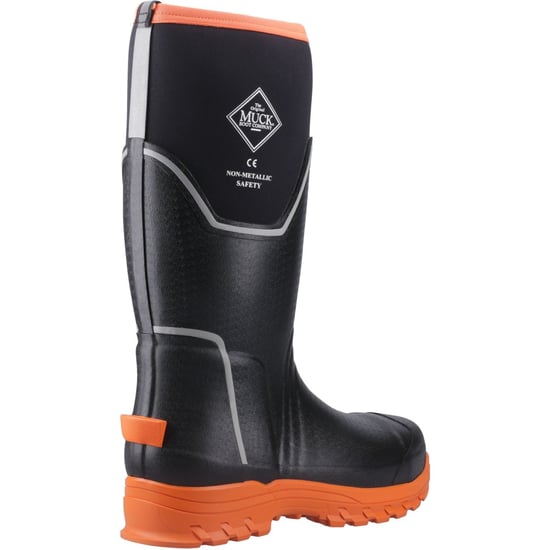 Muck Boots Grit S5 Herren Gummistiefel schwarz/orange - Image 2