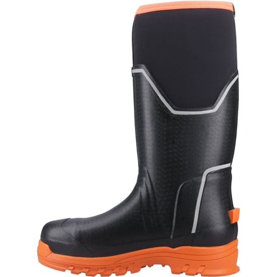 Muck Boots Grit S5 Herren Gummistiefel schwarz/orange - Image 4