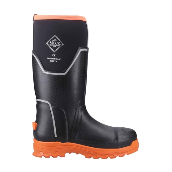 Muck Boots Grit S5 Herren Gummistiefel schwarz/orange - Image 6