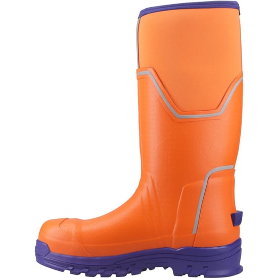 Muck Boots Grit S5 Herren Gummistiefel in Orange/Blau - Image 4
