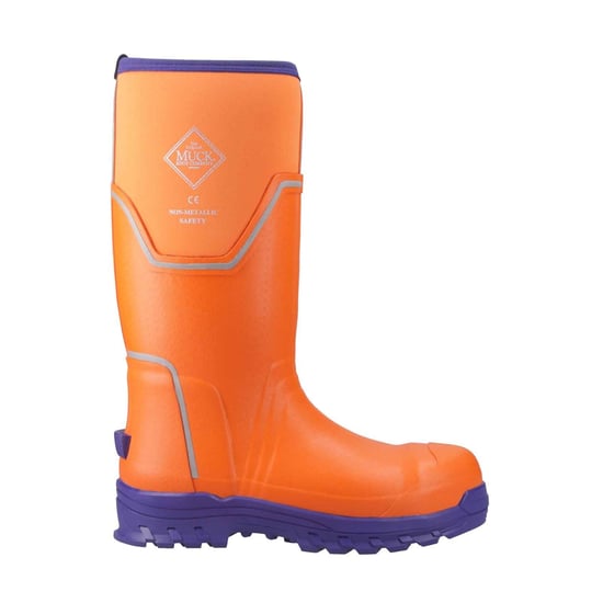 Muck Boots Grit S5 Herren Gummistiefel in Orange/Blau - Image 6