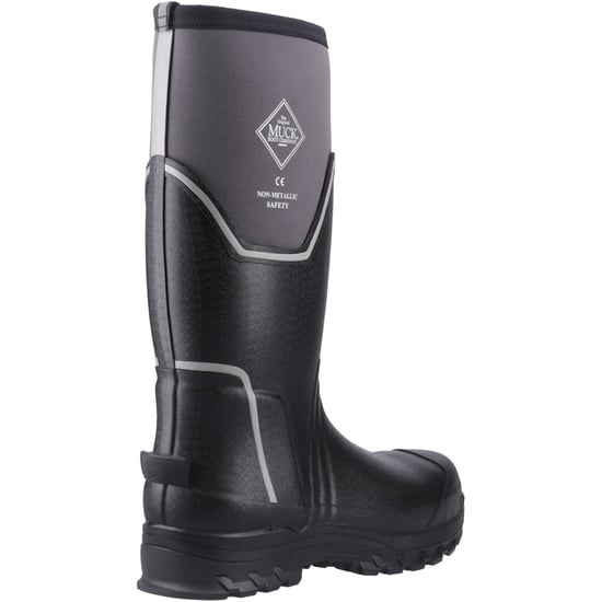 Muck Boots Grit S5 Herren Gummistiefel in Schwarz/Grau - Image 2