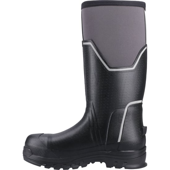 Muck Boots Grit S5 Herren Gummistiefel in Schwarz/Grau - Image 4
