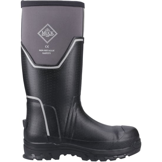 Muck Boots Grit S5 Herren Gummistiefel in Schwarz/Grau - Image 5