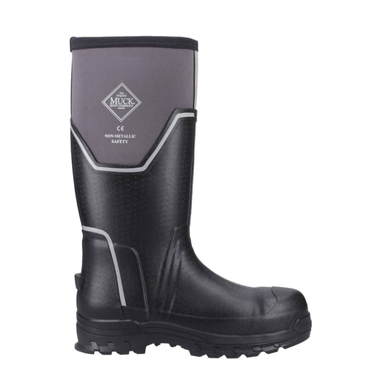 Muck Boots Grit S5 Herren Gummistiefel in Schwarz/Grau - Image 6