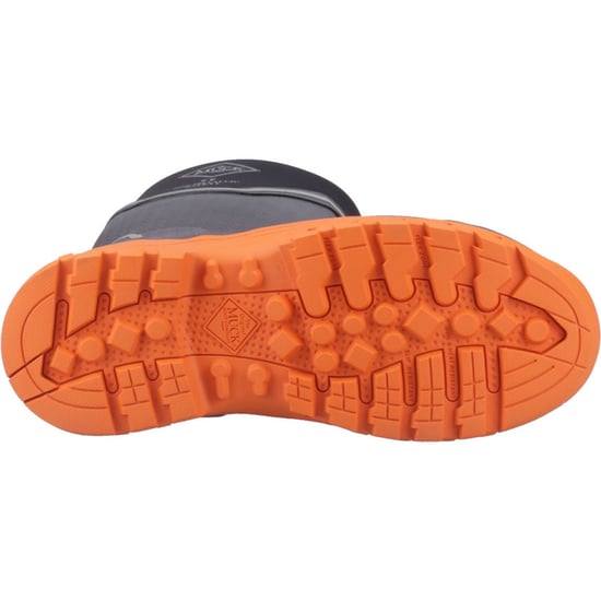 Muck Boots Grit S5 Damen Gummistiefel in Schwarz/Orange - Image 3