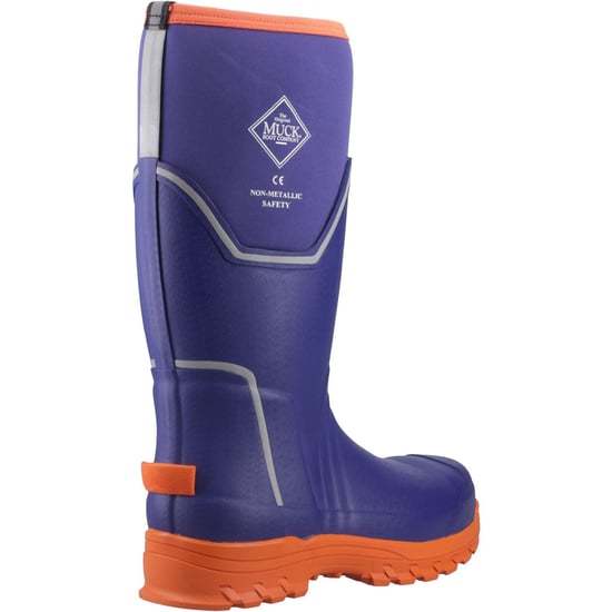 Muck Boots Grit S5 Herren Gummistiefel Blau/Orange - Image 2