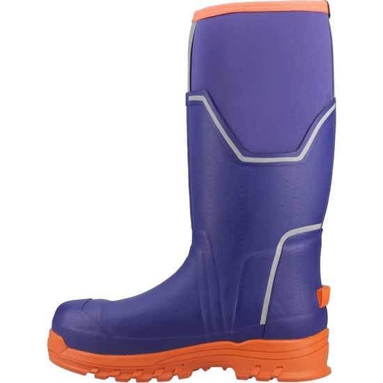 Muck Boots Grit S5 Herren Gummistiefel Blau/Orange - Image 4