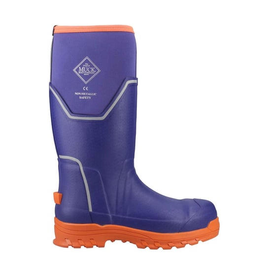 Muck Boots Grit S5 Herren Gummistiefel Blau/Orange - Image 6