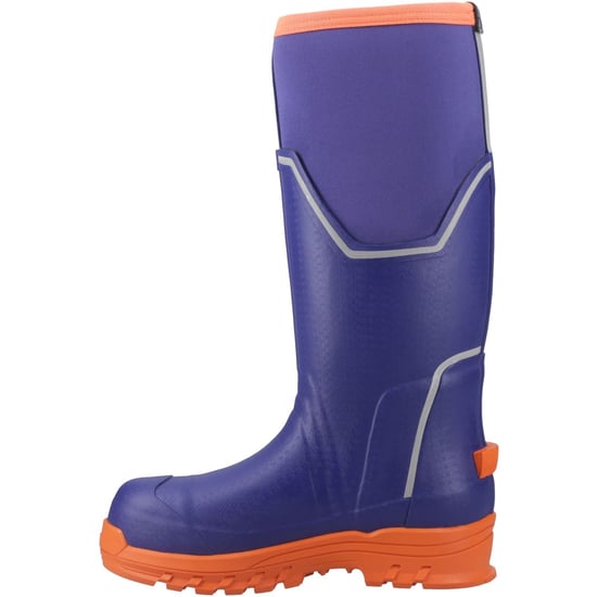 Muck Boots Grit S5 Damen Gummistiefel in Blau/Orange - Image 4