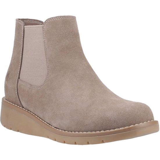 Hush Puppies Leonie Wildleder Damen Taupe Flache Chelsea-Stiefel - Image 1