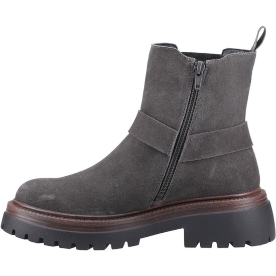 Hush Puppies Raye Damen Wildleder Flache Chelsea Stiefel in Anthrazit - Image 4