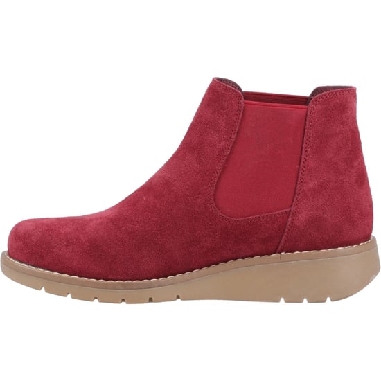 Hush Puppies Leonie Wildleder Damen Burgunder Flach Chelsea Stiefel - Image 4