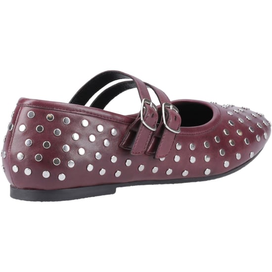 Hush Puppies Nixie Leder Damen Schuhe in Pflaumenfarbe - Image 2