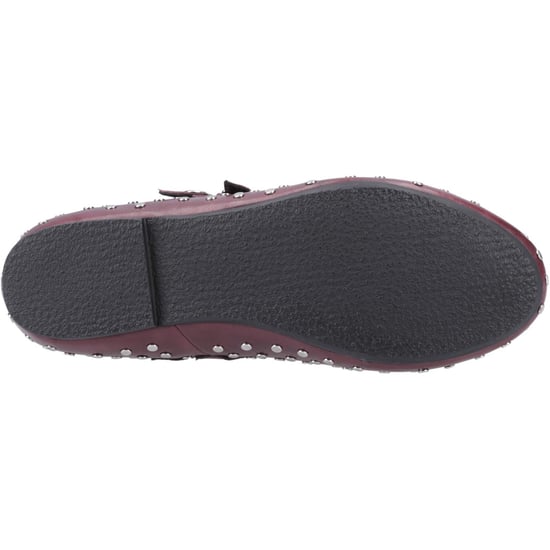 Hush Puppies Nixie Leder Damen Schuhe in Pflaumenfarbe - Image 3