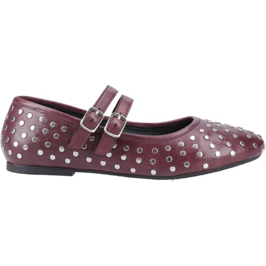 Hush Puppies Nixie Leder Damen Schuhe in Pflaumenfarbe - Image 5