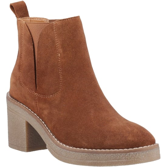 Hush Puppies Felicia Wildleder Damen Tan Blockabsatz Chelsea Stiefel - Image 1