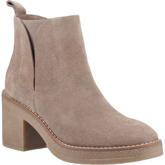 Hush Puppies Felicia Wildleder Damen Taupe Absatz Chelsea Stiefel - Image 1