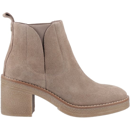 Hush Puppies Felicia Wildleder Damen Taupe Absatz Chelsea Stiefel - Image 5