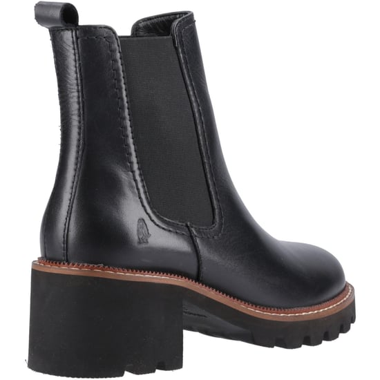 Hush Puppies Gaia Damen Schwarze Leder Stiefeletten mit Absatz - Image 2