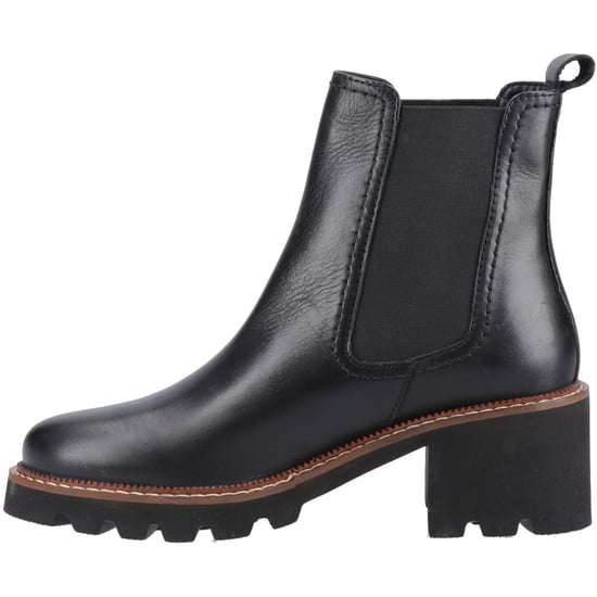 Hush Puppies Gaia Damen Schwarze Leder Stiefeletten mit Absatz - Image 4