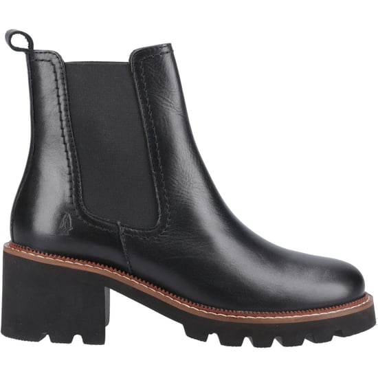Hush Puppies Gaia Damen Schwarze Leder Stiefeletten mit Absatz - Image 5
