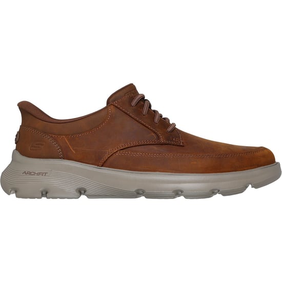 Skechers Arch Fit Garza Rowan Leder Herren Schnürschuhe in Dunkelbraun - Image 5