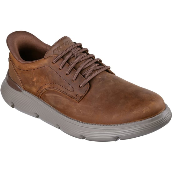 Skechers Garza Duran Leder Herren Schnürschuhe Dunkelbraun - Image 1