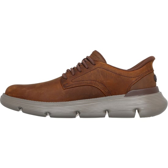 Skechers Garza Duran Leder Herren Schnürschuhe Dunkelbraun - Image 4