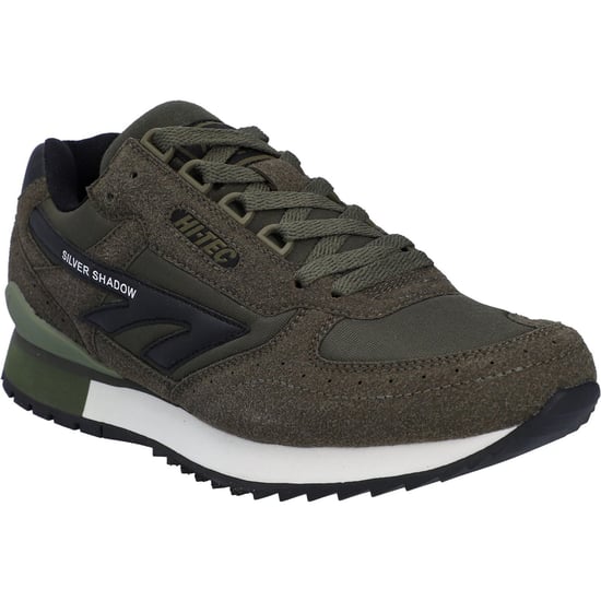Hi-Tec Silver Shadow PU Wildleder/Polyester Herren Schnürschuhe in Dunkeloliv - Image 1