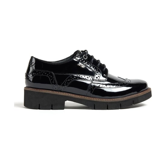 Pod Kacey Leder Damen Schwarz Brogues Schuhe - Image 3