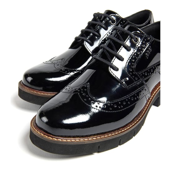 Pod Kacey Leder Damen Schwarz Brogues Schuhe - Image 4