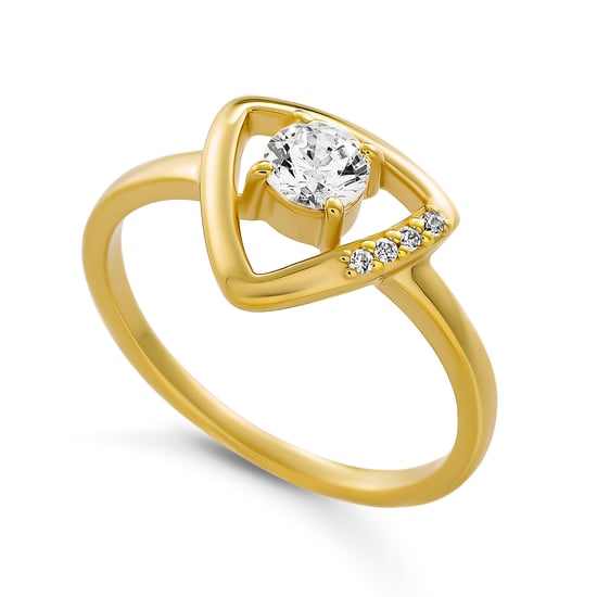 Orphelia 'Santorini' Damen 925 Sterling Silber Set: Halskette + Ohrringe + Ring - Gold SET-7570/G - Image 2