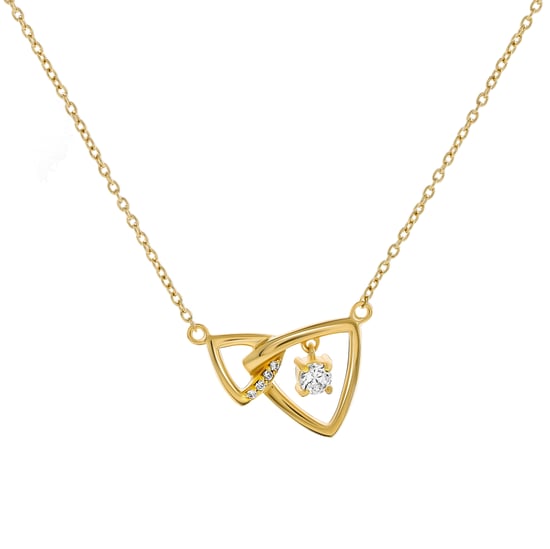 Orphelia 'Santorini' Damen 925 Sterling Silber Set: Halskette + Ohrringe + Ring - Gold SET-7570/G - Image 4