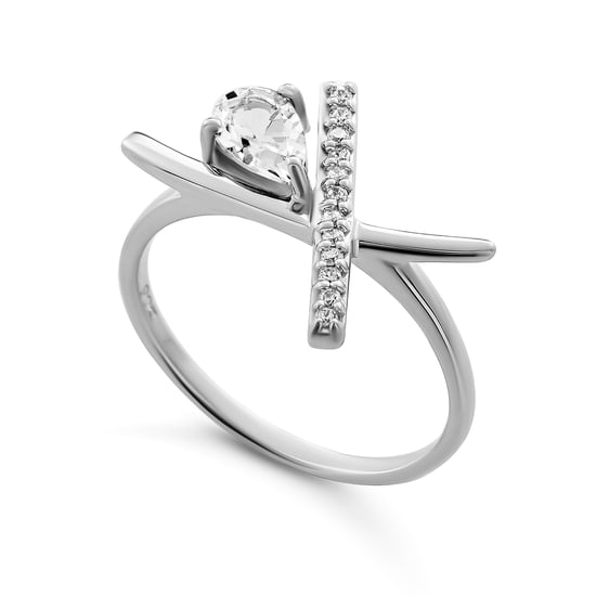 Orphelia 'Charlotte' Damen Set aus 925 Sterling Silber: Halskette + Ohrringe + Ring - Silber SET-7580/W - Image 4