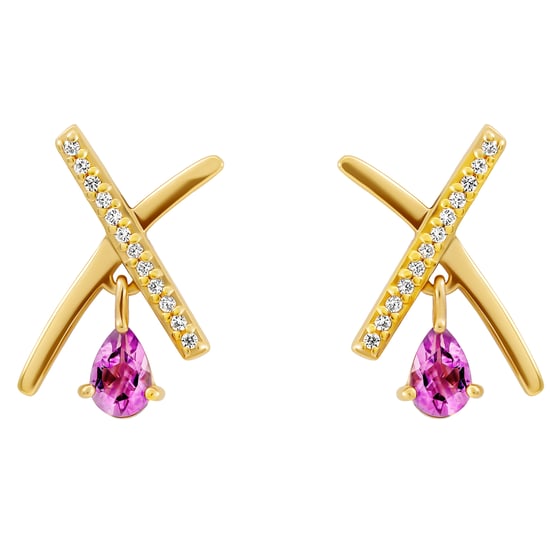 Orphelia 'Charlotte' Damen 925 Sterling Silber Set: Halskette + Ohrringe + Ring - Gold SET-7580/A - Image 3