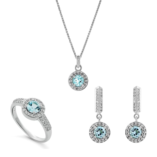 Orphelia 'Bristol' Damen 925 Sterlingsilber Set: Halskette + Ohrringe + Ring - Silber SET-7579/B - Image 1