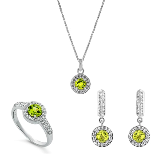 Orphelia 'Bristol' Damen 925 Sterling Silber Set: Halskette + Ohrringe + Ring - Silber SET-7579/G - Image 1