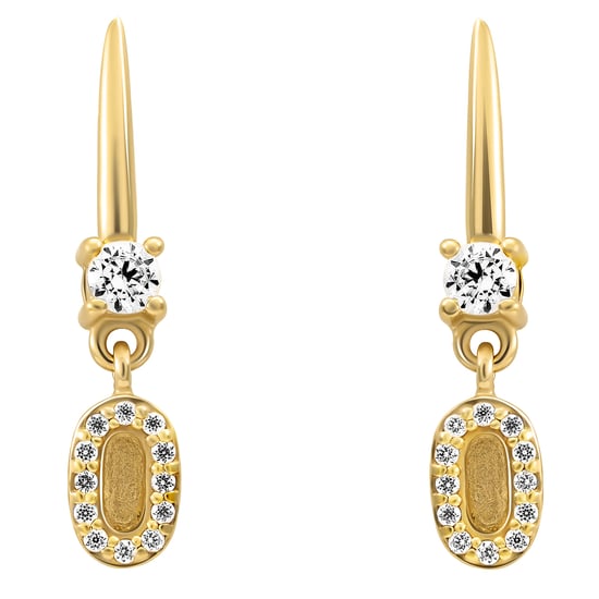 Orphelia 'Lily' Damen 925 Sterling Silber Set: Halskette + Ohrringe + Ring - Gold SET-7582/G - Image 3