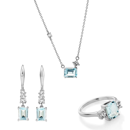 Orphelia 'Fira' Damen 925 Sterling Silber Set: Halskette + Ohrringe + Ring - Silber SET-7571 - Image 1
