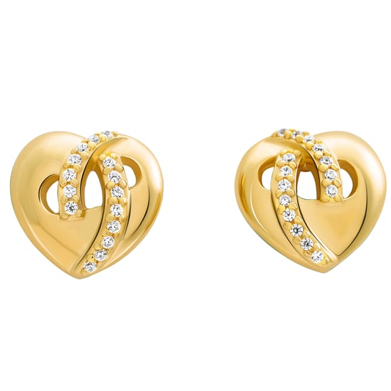 Orphelia 'Amore' Damen 925 Sterling Silber Set: Halskette + Ohrringe + Ring - Gold SET-7577/G - Image 2