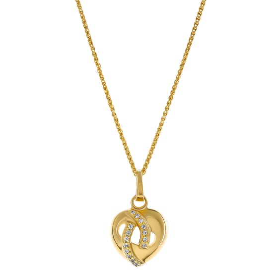 Orphelia 'Amore' Damen 925 Sterling Silber Set: Halskette + Ohrringe + Ring - Gold SET-7577/G - Image 3
