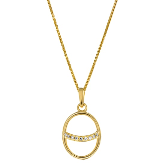 Orphelia 'Amaliada' Damen 925 Sterling Silber Set: Halskette + Ohrringe + Ring - Gold SET-7572 - Image 3