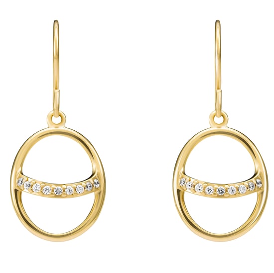 Orphelia 'Amaliada' Damen 925 Sterling Silber Set: Halskette + Ohrringe + Ring - Gold SET-7572 - Image 4