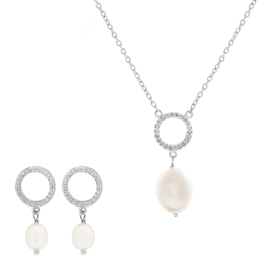 Orphelia 'Spa' Damen 925er Sterlingsilber Set: Halskette + Ohrringe - Silber SET-7575 - Image 1