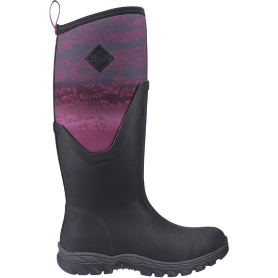 Muck Boots Arctic Sport II Tall Damen Gummistiefel in Schwarz/Magenta Verlauf für den Winter bis zum Knie - Image 6