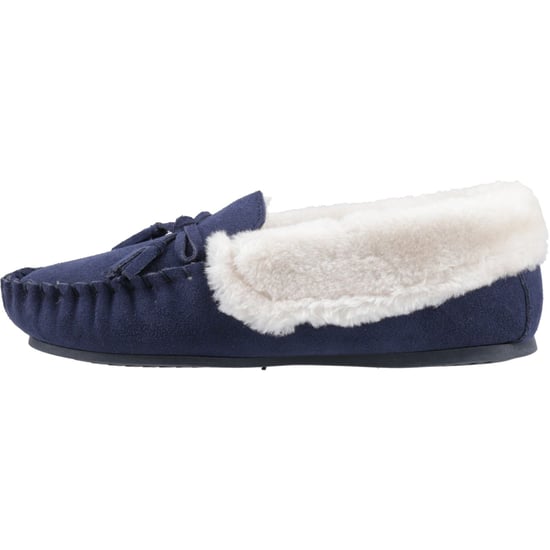 Hush Puppies Agnes Wildleder Damen Hausschuhe Navy - Image 4