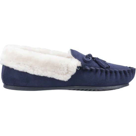 Hush Puppies Agnes Wildleder Damen Hausschuhe Navy - Image 5